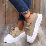 Women's Casual Thick Sole Flyweave Lace-up Sneakers 80434883S