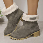 Women's Chunky Heel Fleece-lined Martin Boots 73575485C