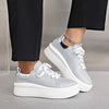 Women's Thick-Soled Color-Block Sequined Sneakers 99316720C