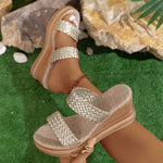 Women's Woven Wedge Slippers 37970636C