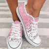 Women's Low Top Lace-Up Flat Canvas Shoes 90564966C