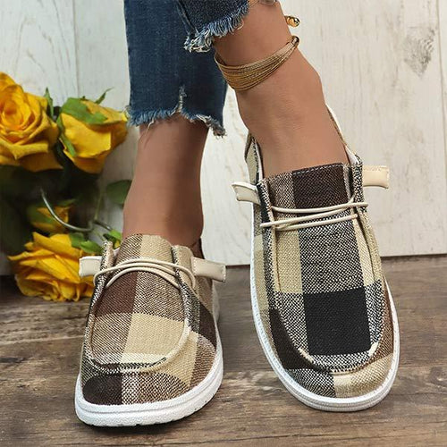 Women's Plaid Canvas Shoes 06385589C