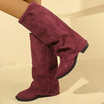 Women's Melard Long Boots with Chunky Heel and Pants Leg Design 07779024C