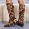 Women's Two-Way Leopard Print Riding Boots 90900119C