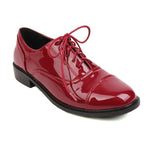 Women's Casual Patent Leather Lace-Up Flats 58206821S