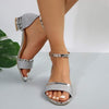 Women's Open Toe Ankle Strap Chunky Heel Fashionable Sandals 89653956C