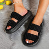 Women's Solid Color Platform Slide Slippers 66797307C