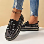 Women's Rhinestone Platform Platform Loafers 52716236C