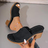 Women's Casual Block Heel Slippers 53975062S