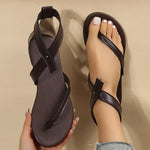 Women's Flat Belt Buckle Soft Sole Roman Sandals 24169300S