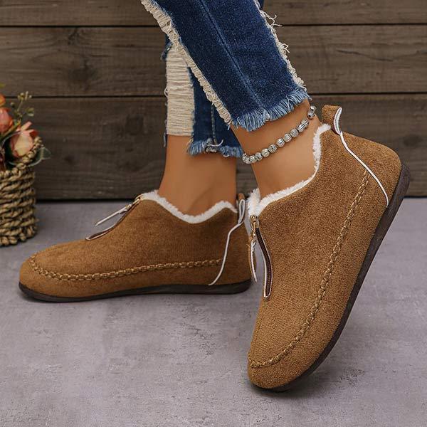 Women's Casual Solid Suede Vintage Snow Boots 53001811C