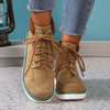 Women's Vintage Suede Lace-Up Flat Ankle Boots 54051609S