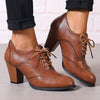 Women's Block Heel Lace-Up Fashion Shoes 05532375C