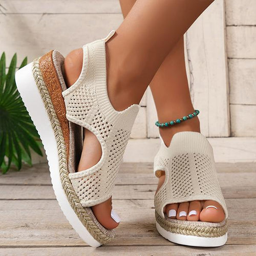 Women's Casual Wedge Flyweave Hollow Beach Sandals 60477569S