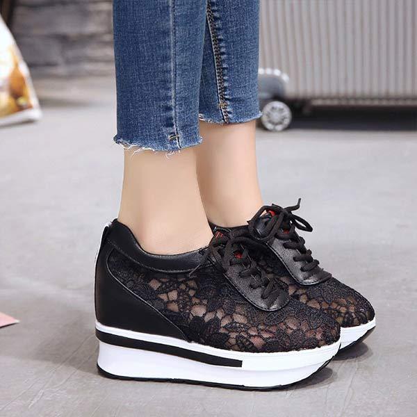 Women's Lace Thick Sole Sneakers 75227045C