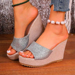 Women's Platform Peep Toe Wedge Sandals with Fish Mouth Design 41010493C