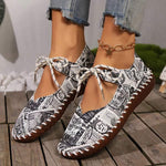 Women's Lace-Up Flat Printed Shoes 24890044C