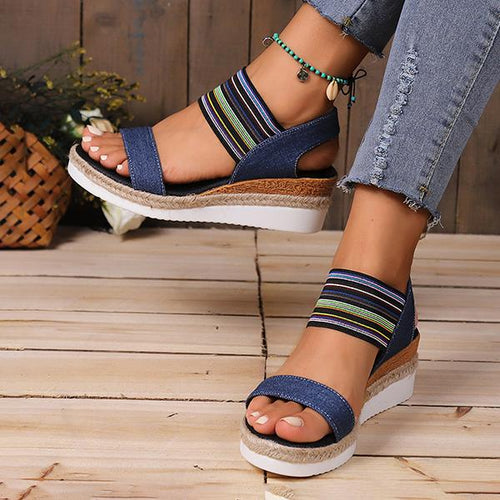 Women's Casual Wedge Platform Elastic Sandals 88194218S