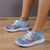 Women's Flat Lace-Up Running Shoes 3d Printed Slip-On Loafers 48743769C