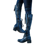 Women's Retro Side-Zip Chunky Heel Knee-High Boots 86532080C