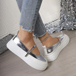 Women's Platform Velcro Strap Mary Jane Shoes 09237858C