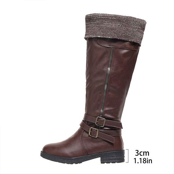 Women's Vintage Side Zipper Knee-High Boots 88668776C