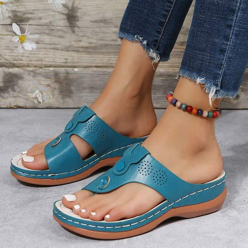 Women's T-Strap Buckled Flat Beach Sandals 16301356C