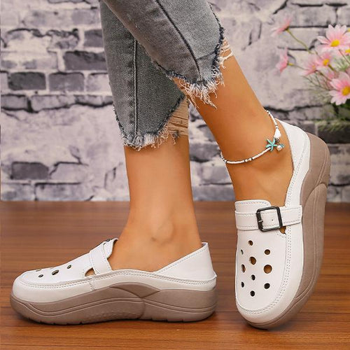 Women's Retro Casual Hollow Breathable Thick-soled Shoes 37782776S