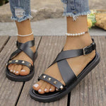 Women's Flat Buckle Studded Sandals 57966567C