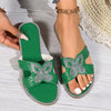 Women's Rhinestone Butterfly Fashion Flat Slippers 78261631S