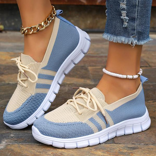 Women's Casual Lace Up Mesh Fly Knit Sneakers 12822218S