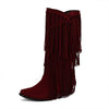 Women's Pointed Toe High Heel Fringe Boots 95134075C