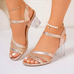 Women's Transparent Crystal Heel Open-Toe Sandals 43151246C