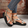 Women's Thick Sole Roman Cross-Strap Sandals 65696168C