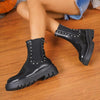 Women's Thick-soled Studded Fashion Mid-calf Boots 95220741S