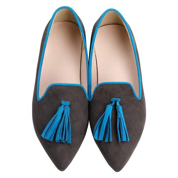 Women's Fashion Pointed Toe Tassel Flats 68026273C