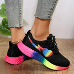 Women's Rainbow Love Knit Gradient Fly Knit Sneakers 50548406S