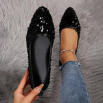 Women's Fashionable Sequined Slip-On Flats 07143243S