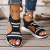 Women's Fashionable Soft Fly Knit Breathable Flat Sandals 08483536C