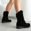 Women's Retro Belt Buckle Flat Ankle Boots Rider Boots 93572434S