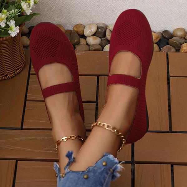 Women's Mesh Convenient Casual Round Toe Flat Shoes 23459394S