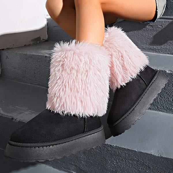 Women's Slip-On Snow Boots with Furry Cuffs 23099854C