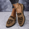 Women's Contrast Color Leopard Loafers 62081927C