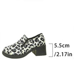 Women's Fashionable Leopard Print Chunky Heel Slip-On Shoes 54376143C