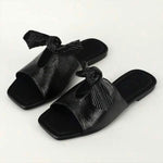 Women's Square-Toe Flat Fashion Sandals with Bow Detail 12045228C