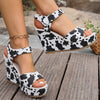 Women's Open Toe Platform Wedge Sandals with Ankle Strap 74874639C