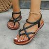 Women's Thong Braided Flat Beach Sandals 02262127C