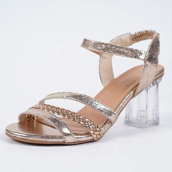 Women's Transparent Crystal Heel Open-Toe Sandals 43151246C