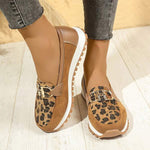 Women's Leopard Print Metal Buckle Loafers 65578783C