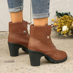 Women's Side Zipper High Heel Fashion Boots 69423828C